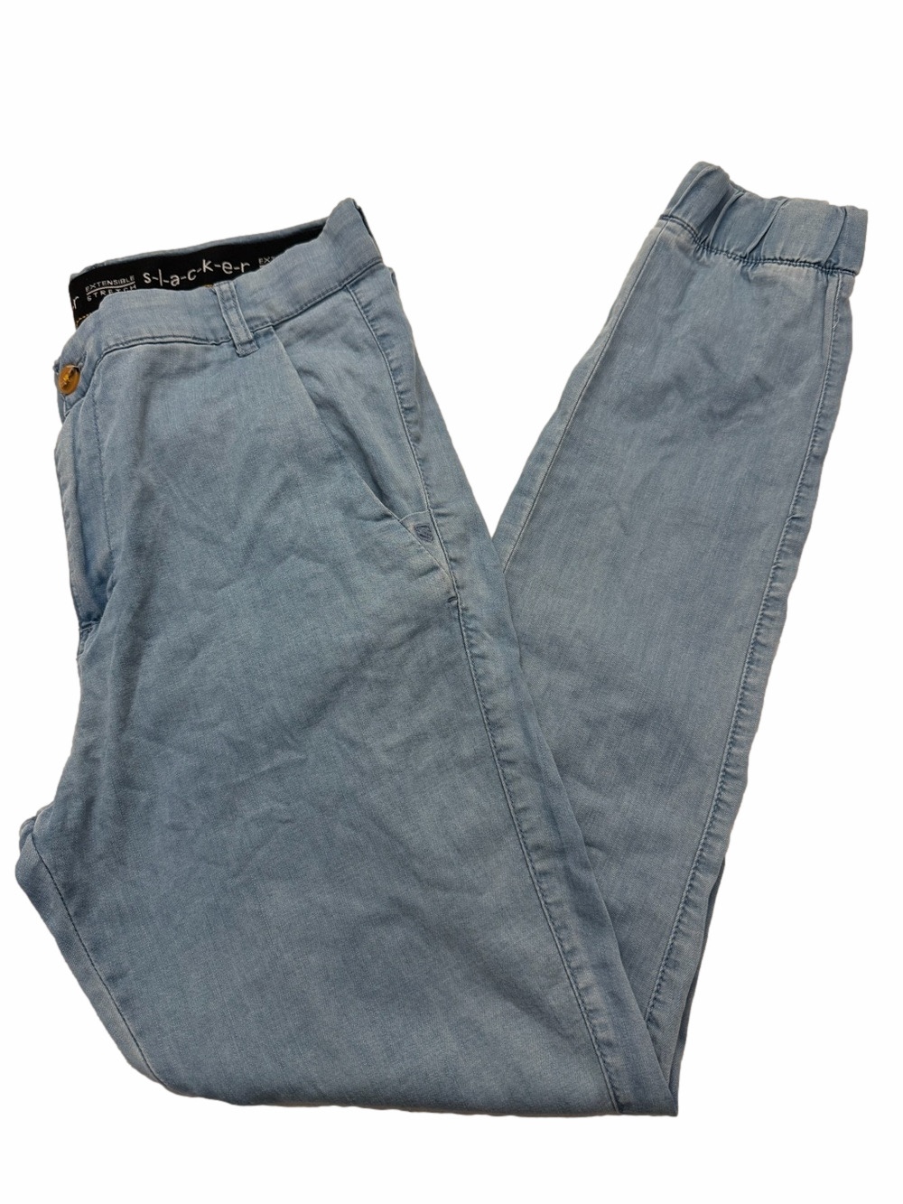 Jeaniologie Slacker Men 34 Inches Waist Light Blue Wash Denim Lightweight Jeans